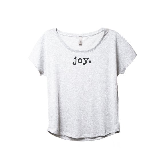 Joy Women's Fashion Slouchy Dolman T-Shirt Tee Heather White 3X-Large