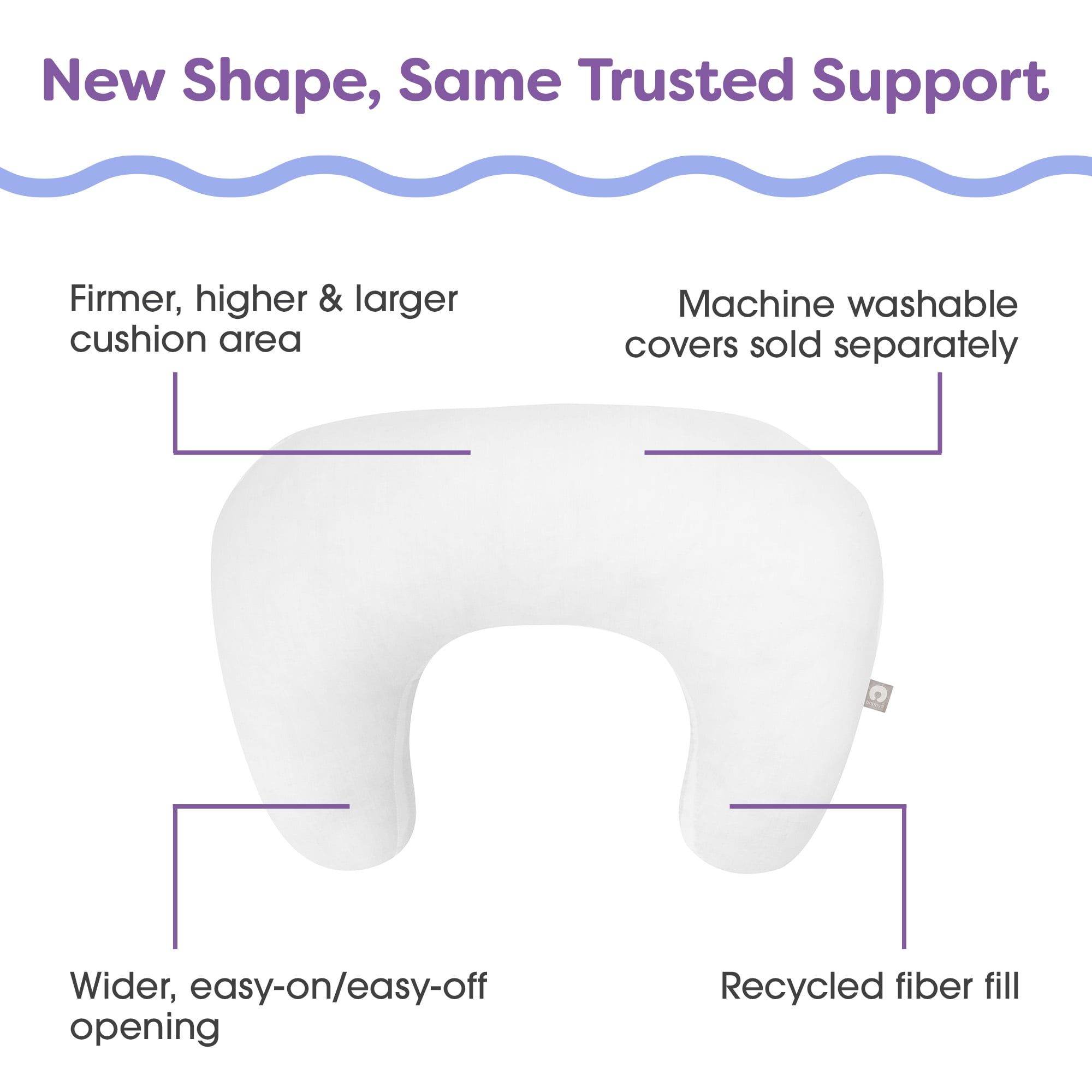 Boppy Nursing Pillow, Bare Naked, Larger, Firmer, More Supportive Pillow for Breastfeeding & Bottle Feeding