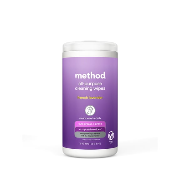 Method All-Purpose Cleaning Wipes, French Lavender, 70 Count