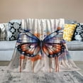 thumbnail image 2 of COMIO Flannel Throw Blanket (Universal 1) Butterfly Aesthetic, Soft and Durable, Multiple Sizes White, 2 of 6