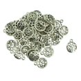thumbnail image 3 of 50 Uds colgantes de plata hallazgos de bricolaje artesanías hueco estrella AMOR Vintage joyería familiar, 3 of 7