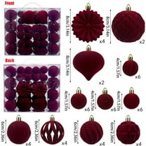 Mecorevxz 48Pcs Velvet Christmas Balls Decorations Flocked Christmas Tree Ornaments,Plastic Balls Xmas Decorative Hanging Ornaments