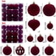 thumbnail image 1 of 48 Pcs Velvet Christmas Balls Flocked Christmas Tree Ornaments Plastic Balls Xmas Decorative Hanging Ornaments Christmas Tree Decoration, 1 of 6