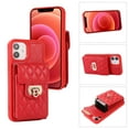 thumbnail image 3 of Nalacover Crossbody Wallet Case for iPhone 11, [6 Card Slots] Leather Purse Phone Case Luxury Buckle Closure Card Holder Shoulder Strap Handbag Case Women For iPhone 11, Red, 3 of 11
