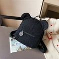 thumbnail image 2 of Xfvqtps Unisex Plush Backpack Cute Mini Kawaii Bear Ears Lamb Wool Adjustable Strap Lightweight Portable Bag Black, 2 of 8