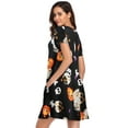 thumbnail image 5 of CRAYNER Womens Casual T Shirt Dresses Short Sleeve Sundress Loose Swing Sun dress with Pockets Knee Length Halloween Skirt, 2XL, 5 of 8