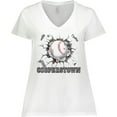 thumbnail image 3 of Inktastic Cooperstown Baseball Breakthrough Women's Plus Size V-Neck T-Shirt, 3 of 5