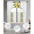 thumbnail image 2 of Yellow Lemon Swag Kitchen Curtains Sets for Windows 24 Inch Length, Simple Spring Botanical Fruit Leaves Flower Short Window Curtain Panels Swags Valances and Tiers 3 Piece Set for Cafe/Dining Room, 2 of 5