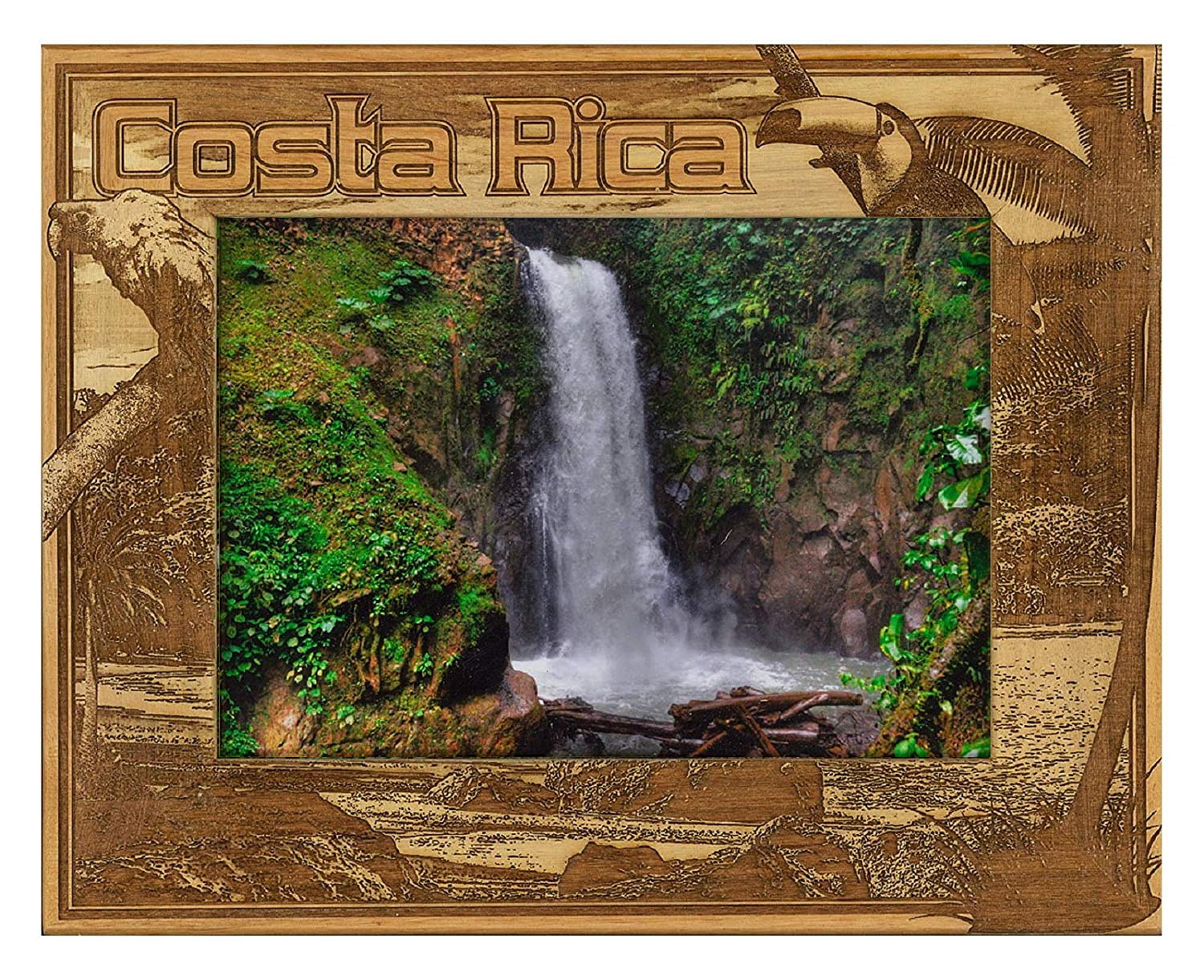 5 x 7 Costa Rico Laser Engraved Wood Picture Frame