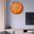 thumbnail image 4 of Silent Wall Clock Quartz Home Living Room Wall Clock Round Orange Simple Wall Clock, Suitable for Living Room, Study, Office, 4 of 6