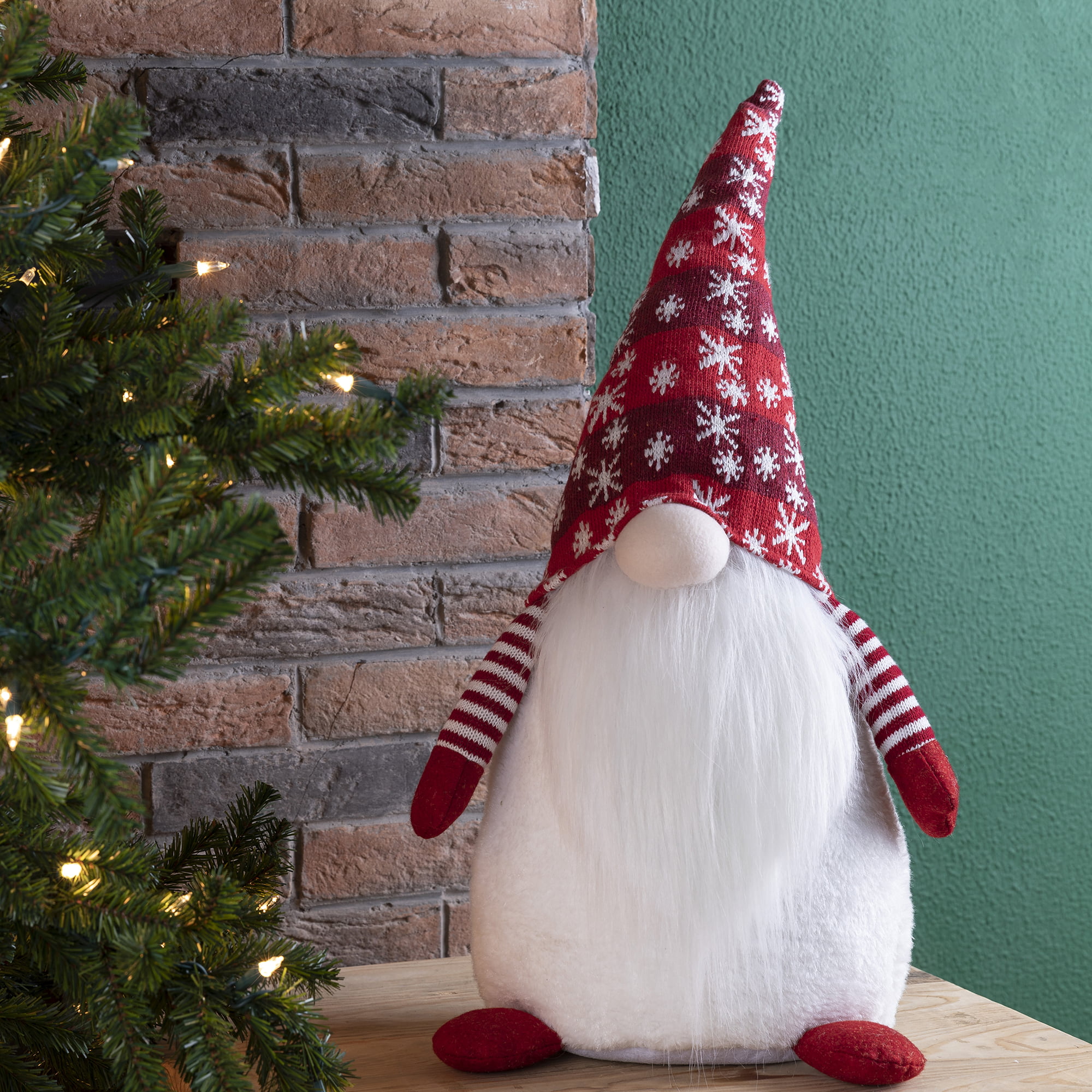 Glitzhome Telescoped Fabric Christmas Gnome Standing Decor - Walmart.com - Walmart.com