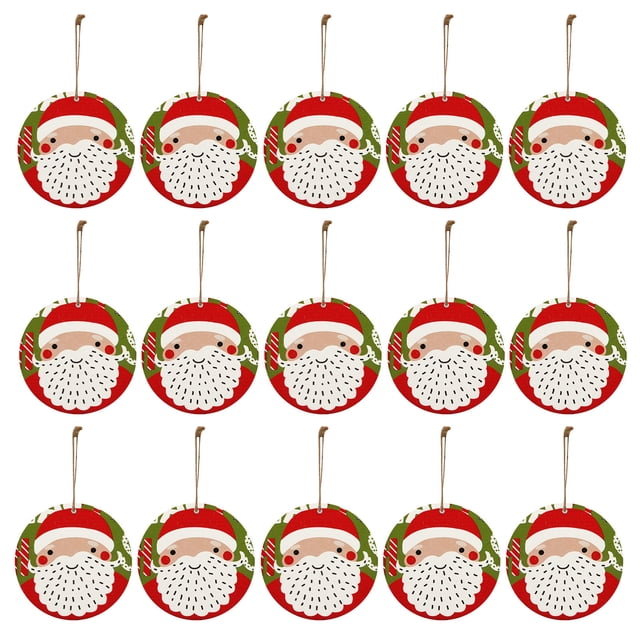 Fiudx Adornos Navideños de Madera, Diseño de Animales de Doble Cara, Proceso de Sublimación Duradero, Decoración Navideña Versátil, Regalo de Oficina, Juego de 15, 7 Cm de Diámetro