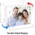 thumbnail image 3 of 6x4 Inch Crystal Clear Acrylic Magnetic Photo Frame with Stand - Frameless Double-Sided Display for Home/Office Decor, Floating Lucite Cube Design, Waterproof & Shatter-Resistant (2), 3 of 6