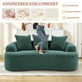 thumbnail image 4 of Timbernest 65" Curved Loveseat, Corduroy Boneless Cloud Couch, Small Space Sofa for Living Room, Apartment, Green, 4 of 9