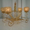 thumbnail image 6 of Efavormart 18" - Metallic Gold Cinderella Carriage Crystal Candle Holder Centerpiece for Wedding, Dining Table, Party, Event, Home Decor, 6 of 11