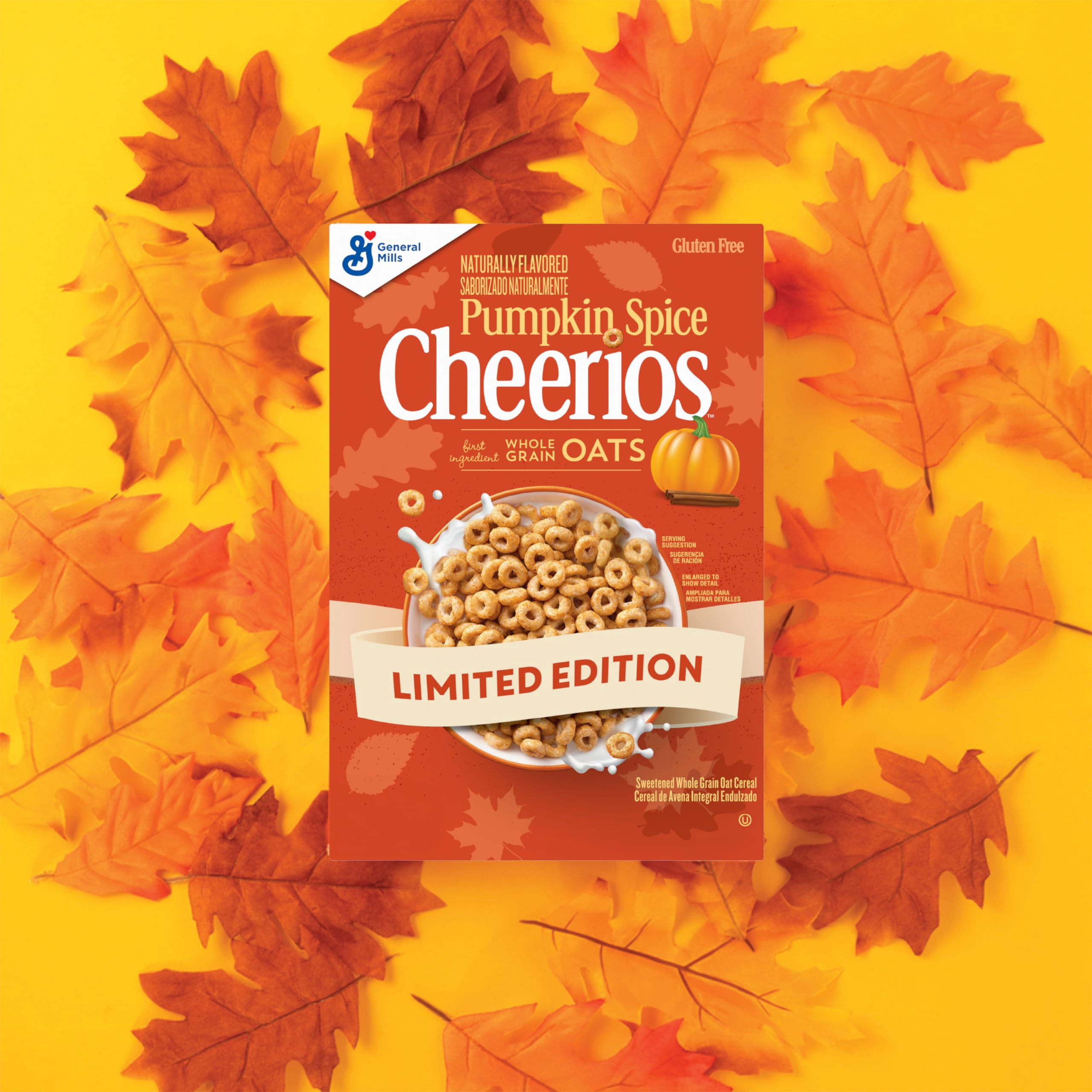 Pumpkin Spice Cheerios, Gluten OIF8&nbsp;Free Breakfast Cereal, 10.8 OZ