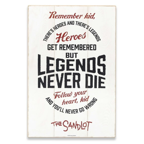 Decoración de pared Open Road Brands The Sandlot Legends Never Die