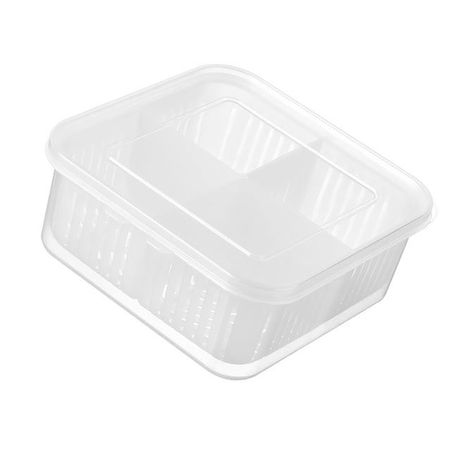 Drenaje de Contenedores de Almacenamiento, Recibido de Almacenamiento de Vegetales Transparentes para Ajo de Jengibre para picnic