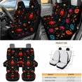 thumbnail image 3 of Jeiento Ladybug Car Seat Covers Full Set of 15 Keychains, Flower Rear View Mirror Cover, Cup Coasters, Car Trash Can, Air Vent Storage Holder, Seat Belt Shoulder Pads, Steering Wheel Cover, Black, 3 of 7