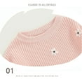 thumbnail image 4 of Hotiary Newborn Baby Girls Knit Cotton Sweater Infant Long Sleeve Flower Embroidery Chunky Sweater Fall Winter Warm Toddler Pullover Crewneck Tops Sweatshirt for 0M-6Y, 4 of 8