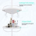 thumbnail image 4 of Shower Caddy Corner, Rustproof ABS Shower Organizer Corner with 32-125 inch Steel Poles, No Drill Shower Shelf, Corner Shower Caddy Tension 4 Shelves, White, 4 of 7