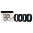 thumbnail image 1 of Juego de anillos escalonados de 2 capas de boda de silicona - Negro-Azul de ROQ para hombre - Anillo de 4 x 9 mm, 1 of 1
