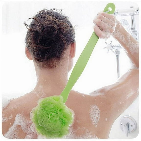 Casewin Body Loofah Scrubber, Bath Shower Brush, Back Body Scrubber Loofah Sponge Dry Skin Exfoliating Brushing Scrubbing Accessories With Non Slip Long Handle for Men Women(Green)