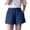 Dark blue, variant on Linen Wide Leg Shorts for Women Summer Beach Shorts High Waisted Short Pants Waist Pants with Pockets Black L