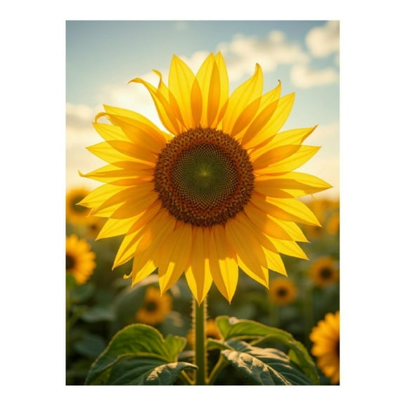 Diamond Art Kit for Adults, Sunflower Field Golden Blooms Diamond Painting for Adults Beginners, DIY Diamond Art Painting Kits, 5D Diamond Painting Crafts for Home Decor 12x16 Frameless