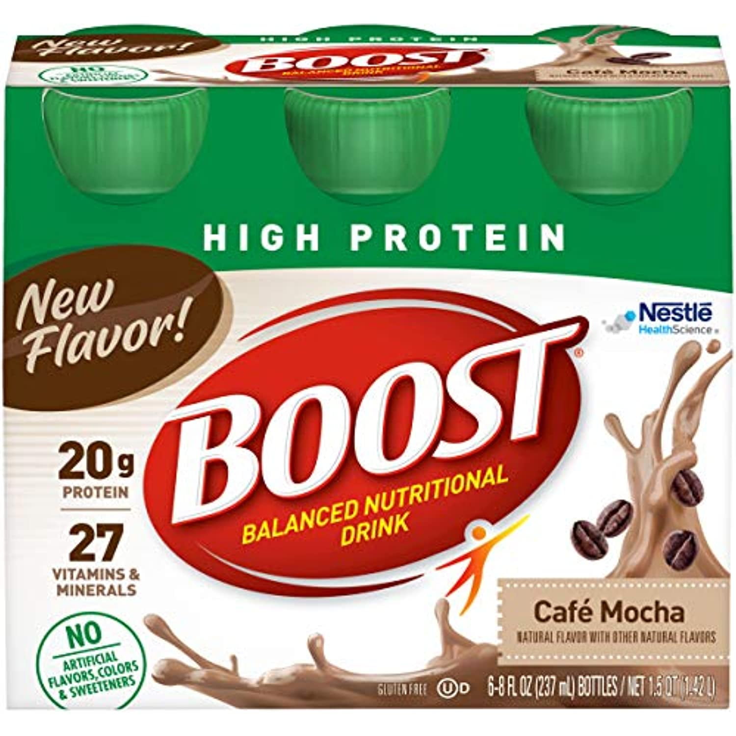 Boost High Protein Complete Nutritional Drink, Cafe Mocha, 8 Oz, 6Ct