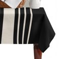 thumbnail image 4 of Black Beige Striped Table Cloth Waterproof Tablecloths, Modern Farmhouse Retro Lines Tablecloth Dining Table Cover for Kitchen Party Tabletop Outdoor, Rectangle Tablecloth 52x70 Inch, 4 of 9