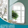thumbnail image 3 of ZXNYH Over The Door Mirror Full Length Mirror Hanging Over Door or Leaning Against Wall or Mounted On Wall, Door Mirror Full Length Mirror Over The Door, 43"x18", White, No Stand, 3 of 5