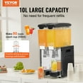 thumbnail image 5 of VEVOR Commercial Beverage Dispenser,2 Tanks 10 L / 10.6 QT per Tank Juice Dispenser,270W Stainless Steel Ice Tea Drink Machine with 45°F-54°F Cooling Temperature,for Cold Drink Restaurant Bar Party, 5 of 9