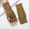thumbnail image 2 of LEKODE Exercise Gloves Fingerless Gloves for Women Knit Gloves Hiking Gloves for Men Winter Gloves Men Women Gloves Womens Winter Gloves Winter Glove Khaki One Size, 2 of 3