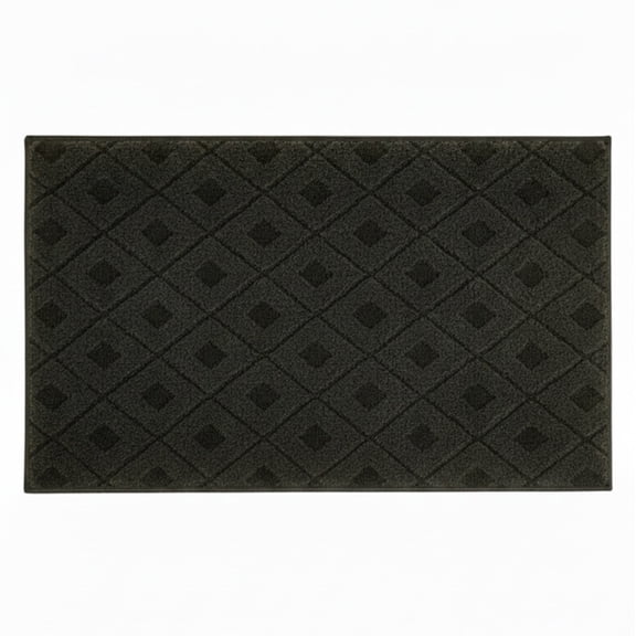 Diamond Pattern Accent Rug | Low Profile Non-Skid Mat - 27" x 44"