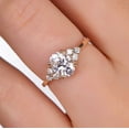 thumbnail image 5 of Cora Jewellery 1.35CT Muse Setting Oval Moissanite Solitaire Engagement Ring For Women, 18K Rose Gold, 5 of 6