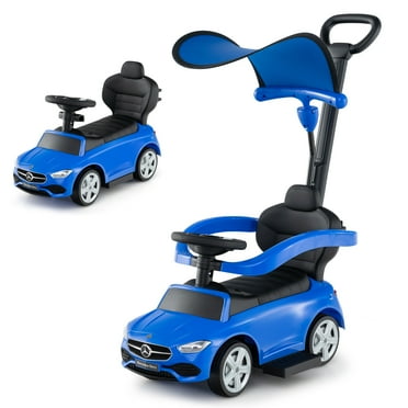Costway Adjustable Kid Push & Pedal Ride-On, PP Iron Blue, 32.00 x 14.00 x 32.50 Inches, 9 lbs