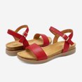 thumbnail image 2 of Women's Summer Sandals Open Toe Ankle Strap Buckle Flat Sandals RED LUNNA size 11, 2 of 4