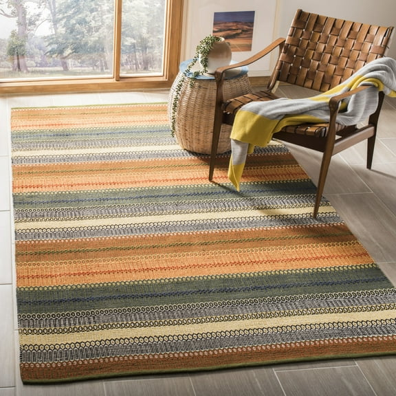 Safavieh Striped Kilim Gold Contemporary Rug - 8' x 10'