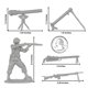 thumbnail image 2 of Soldados de juguete BMC Toys Infantería estadounidense de la Segunda Guerra Mundial, 33 piezas, gris, escala 1:32, 2 of 9