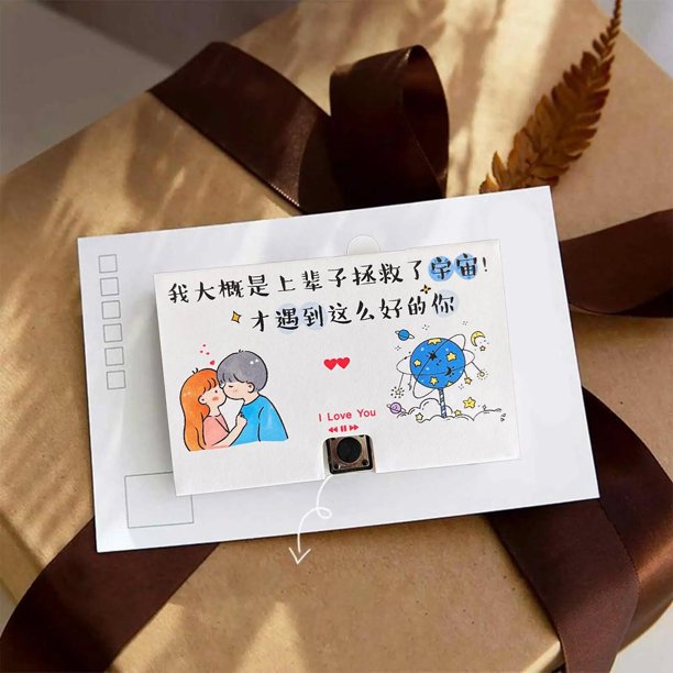 Tarjeta de felicitación grabadora de voz dispositivo de grabación en forma de cinta de casete tarjeta de felicitación grabable para el Día del Padre boda Halloween