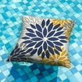 thumbnail image 2 of Blue Yellow Flower Pillow Covers 20x20 Inch Set of 2 Outdoor Throw Pillows Outdoor Waterproof Decor for Living Room Sofa Patio Funiture Garden Floral Linen Cushion Case 02Z, 2 of 2