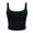 Black, variant on Women's Solid Color U-Neck Sleeveless Tank Top, Slim Fit Strappy Camisole for Casual Workout, Yoga Activewear, and Everyday Summer Layering, Breathable Comfortable Fitness Top Black L