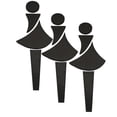 thumbnail image 1 of Letreros WC Zona Femenina LadyWC02Black 3 Pzs 25x95x0.5cm Negro Plástico., 1 of 1