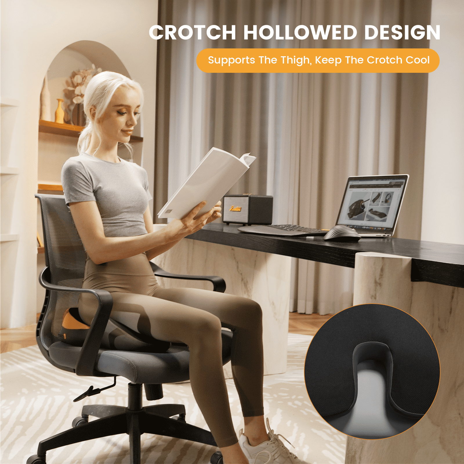 DYMGFZD Office Chair Cushions for Back and Butt, Ergonomic Chair/Seat  Cushion for Long Sitting, Sitting Pillow for Automobile, Wheelchair,  Computer