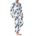 thumbnail image 2 of Picia Lilies Flowers Pattern Men’s Long-Sleeve Sleepwear Set - Soft 2-Piece Loungewear with Pockets, Comfy PJs for Relaxing Nights-XX-Large, 2 of 7