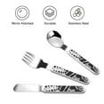 thumbnail image 3 of Fotbe Gothic Skull Floral Art for Stainless Steel Kids Silverware Set - Child and Toddler Safe Flatware - Children's Knife, Fork And Spoon Set - Metal Kids Cutlery Set, 3 of 8