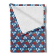thumbnail image 2 of Ladybug Soft Flannel Fleece Throw Blanket, Strawberries Flowers Summer Season Vibes Vibrant Joyful Growth Fruit Design, Cozy Plush for Indoor and Outdoor Use, 50" x 60", Blue Ruby Green, by Ambesonne, 2 of 5