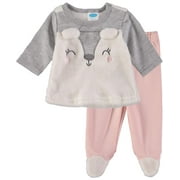 Bon Bebe Girls 0-9 Months Plush Animal Pant Set Grey 0-3 Months