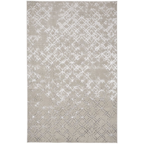 Feizy Micah Modern Distressed, Silver/Gray/White, 1' 8" x 2' 10" Accent Rug, Easy Care Stain Resistant Fade Resistant, Area Rug for Living Room and Bedroom